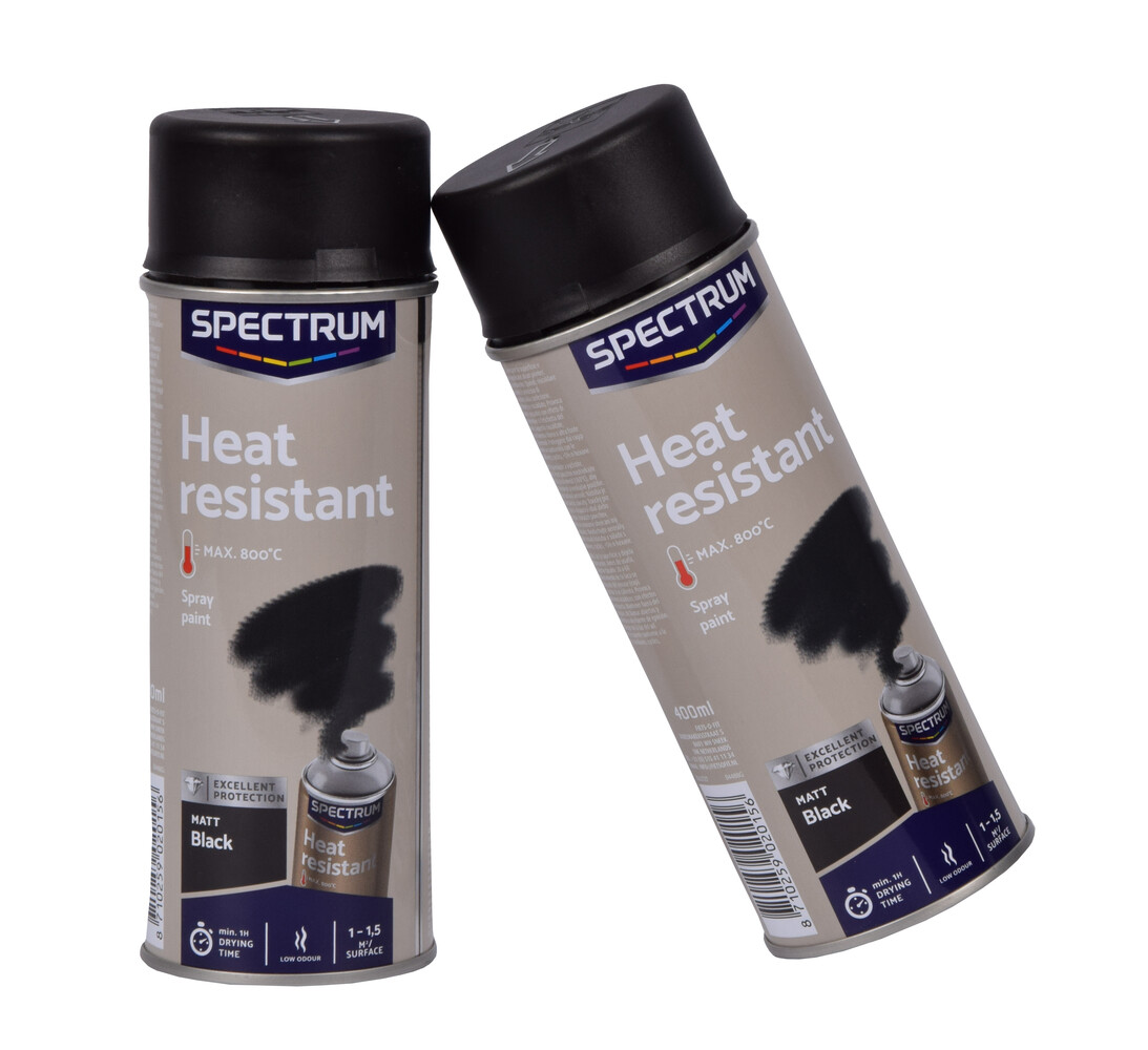 Discountershop Krasvaste Spuitverf voor Binnen & Buiten | Hittebestendige Zwarte Spuitlak - 0.40 kg | Sneldrogend in 1 uur | Dekking tot 2 m²