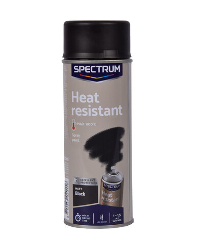 Discountershop Krasvaste Spuitverf voor Binnen & Buiten | Hittebestendige Zwarte Spuitlak - 0.40 kg | Sneldrogend in 1 uur | Dekking tot 2 m²