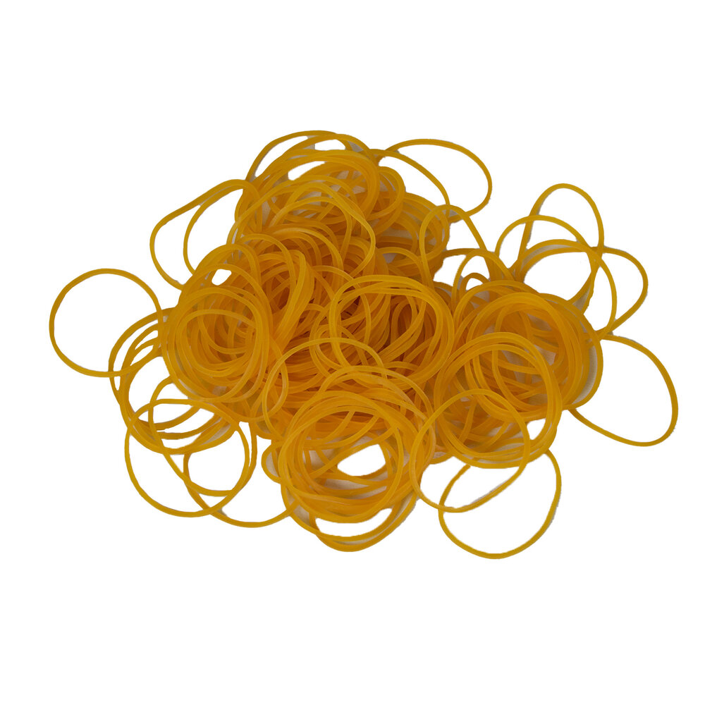 Merkloos Rubber Elastics - High-Quality, Small, Colored Office Elastics - 50g - Brown