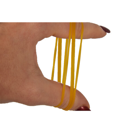 Merkloos Rubber Elastics - High-Quality, Small, Colored Office Elastics - 50g - Brown