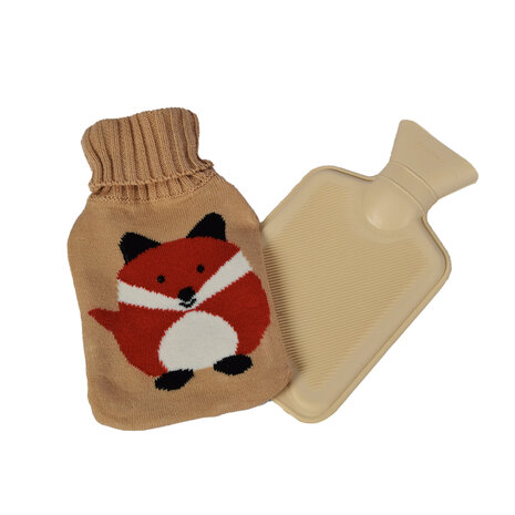 Discountershop Hot Water Bottle with Cover - 18cmx28cm - Gray Mix - Polyester and Rubber - Winter Accessories - Warmth Christmas Gift Discountershop Hot Water Bottle with Cover - 18cmx28cm - Gray Mix - Polyester and Rubber - Winter Accessories - Warmth Christmas Gift