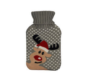 Discountershop Hot Water Bottle with Cover - 18cmx28cm - Gray Mix - Polyester and Rubber - Winter Accessories - Warmth Christmas Gift Discountershop Hot Water Bottle with Cover - 18cmx28cm - Gray Mix - Polyester and Rubber - Winter Accessories - Warmth Christmas Gift