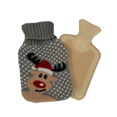 Discountershop Warmwaterkruik met Hoes - 18cmx28cm - Grijs Mix - Polyester en Rubber - Winteraccessoires - Warmte Kerstcadeau Discountershop Warmwaterkruik met Hoes - 18cmx28cm - Grijs Mix - Polyester en Rubber - Winteraccessoires - Warmte Kerstcadeau