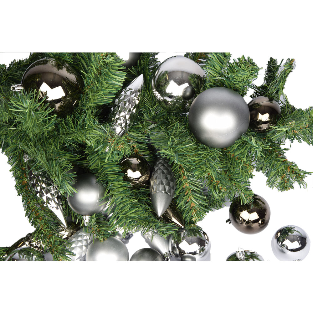 Discountershop Silver Christmas Ball Set - Plastic Christmas Balls for Christmas Tree Decoration and Christmas Decor Discountershop Silver Christmas Ball Set - Plastic Christmas Balls for Christmas Tree Decoration and Christmas Decor