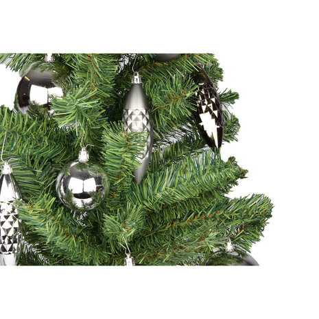 Discountershop Silver Christmas Ball Set - Plastic Christmas Balls for Christmas Tree Decoration and Christmas Decor Discountershop Silver Christmas Ball Set - Plastic Christmas Balls for Christmas Tree Decoration and Christmas Decor