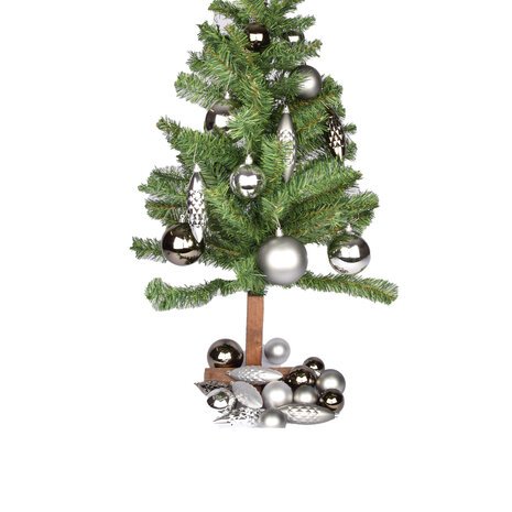 Discountershop Silver Christmas Ball Set - Plastic Christmas Balls for Christmas Tree Decoration and Christmas Decor Discountershop Silver Christmas Ball Set - Plastic Christmas Balls for Christmas Tree Decoration and Christmas Decor