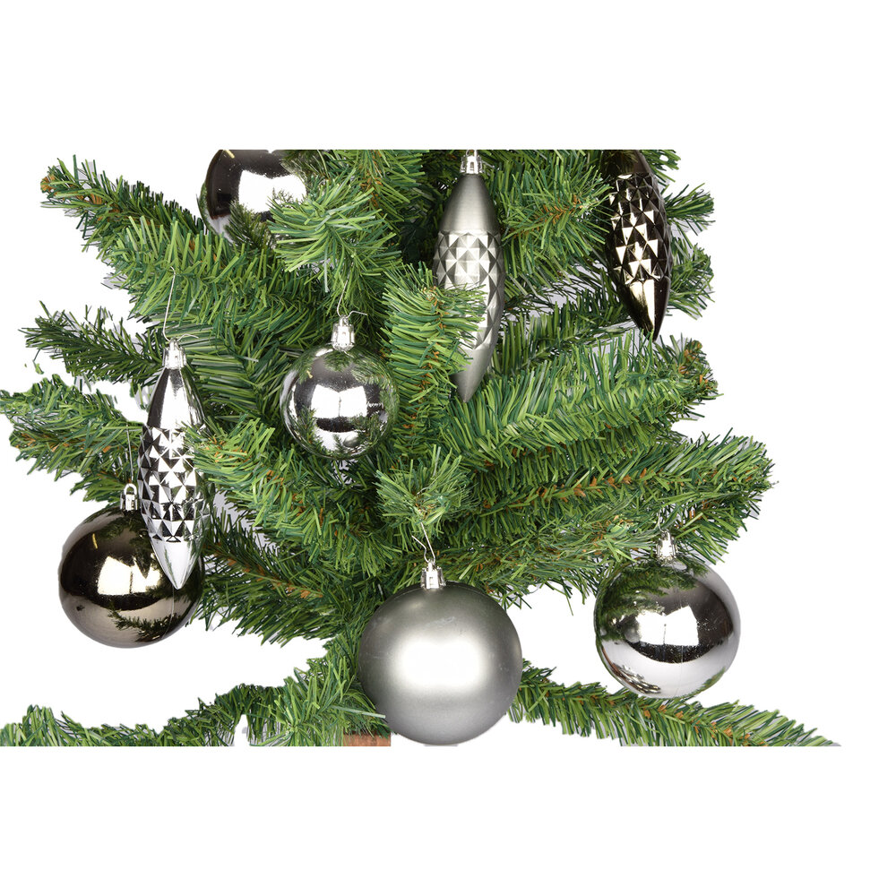 Discountershop Silver Christmas Ball Set - Plastic Christmas Balls for Christmas Tree Decoration and Christmas Decor Discountershop Silver Christmas Ball Set - Plastic Christmas Balls for Christmas Tree Decoration and Christmas Decor