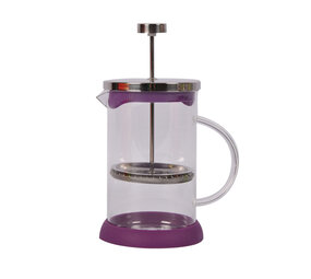 Discountershop Purple Cafetière - Glass Coffee Maker | BPA-Free, Dishwasher Safe | 9x5 cm, 0.39 kg Discountershop Purple Cafetière - Glass Coffee Maker | BPA-Free, Dishwasher Safe | 9x5 cm, 0.39 kg