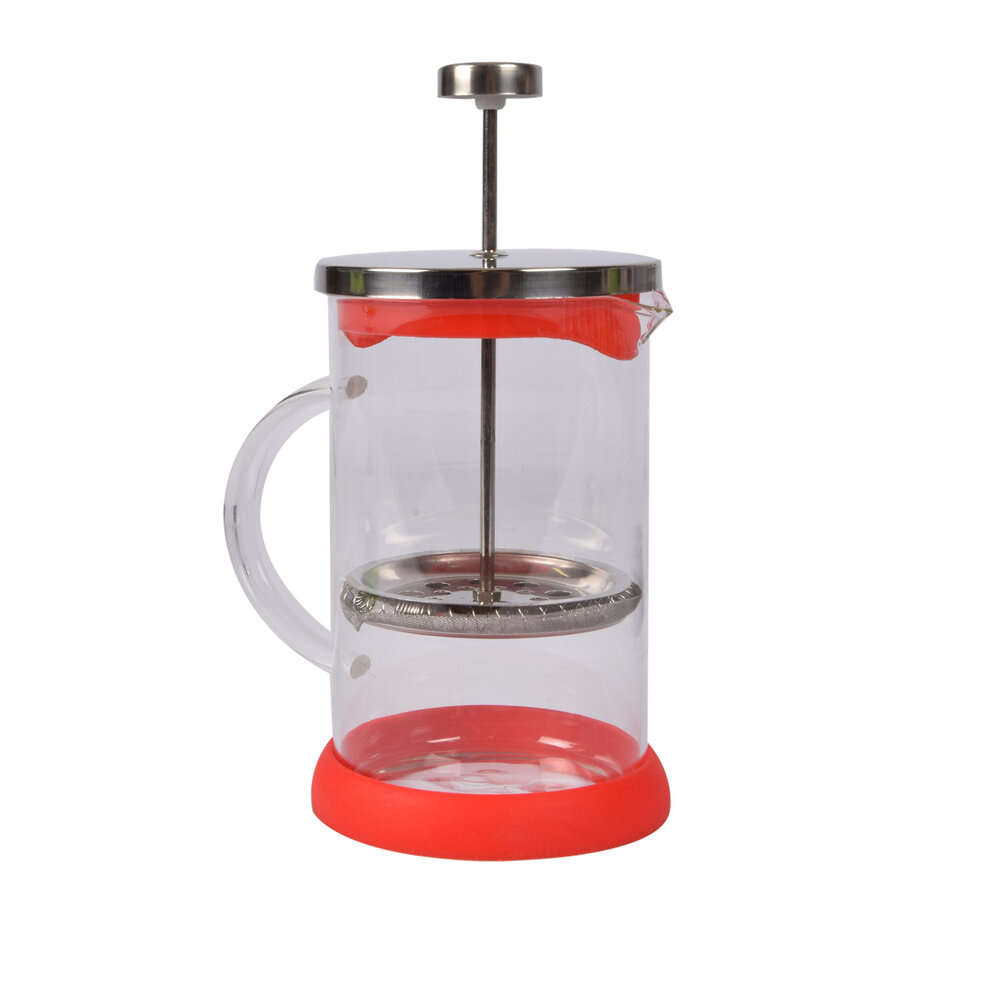 Discountershop Schitterende Rode Cafetière - Glas | BPA-vrij | Geschikt voor de Vaatwasser | 9x5 cm, 0.39 kg | Inhoud: 800ml Discountershop Schitterende Rode Cafetière - Glas | BPA-vrij | Geschikt voor de Vaatwasser | 9x5 cm, 0.39 kg | Inhoud: 800ml