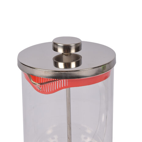 Discountershop Beautiful Red Cafetière - Glass | BPA-free | Dishwasher safe | 9x5 cm, 0.39 kg | Contents: 800ml Discountershop Beautiful Red Cafetière - Glass | BPA-free | Dishwasher safe | 9x5 cm, 0.39 kg | Contents: 800ml