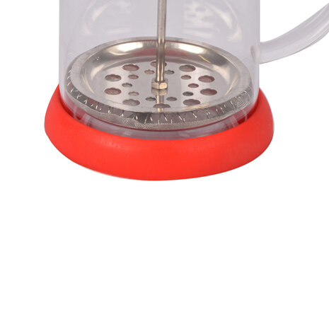 Discountershop Beautiful Red Cafetière - Glass | BPA-free | Dishwasher safe | 9x5 cm, 0.39 kg | Contents: 800ml Discountershop Beautiful Red Cafetière - Glass | BPA-free | Dishwasher safe | 9x5 cm, 0.39 kg | Contents: 800ml