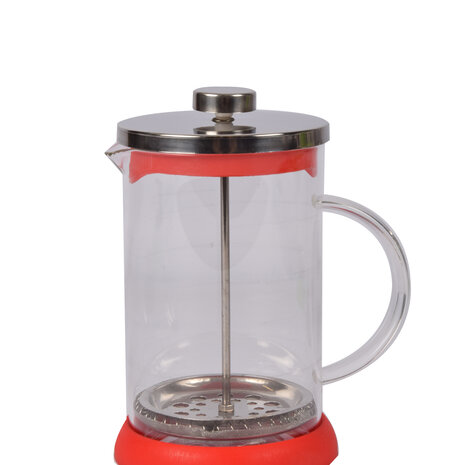 Discountershop Beautiful Red Cafetière - Glass | BPA-free | Dishwasher safe | 9x5 cm, 0.39 kg | Contents: 800ml Discountershop Beautiful Red Cafetière - Glass | BPA-free | Dishwasher safe | 9x5 cm, 0.39 kg | Contents: 800ml