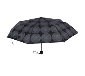 Merkloos Stevige Grote Paraplu van 100 cm Diameter - Grijs met Grote Ronden - 4 cmx51cm - 8 Ribben - Stevig en Lichtgewicht