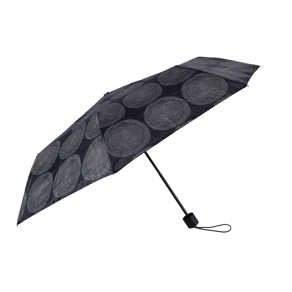 Merkloos Sturdy Large Umbrella of 100 cm Diameter - Gray with Large Rounds - 4 cmx51cm - 8 Ribs - Sturdy and Lightweight