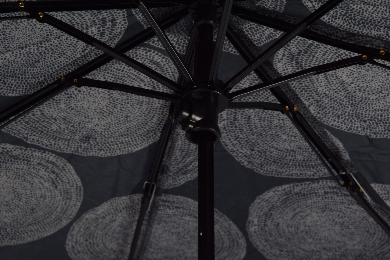 Merkloos Sturdy Large Umbrella of 100 cm Diameter - Gray with Large Rounds - 4 cmx51cm - 8 Ribs - Sturdy and Lightweight