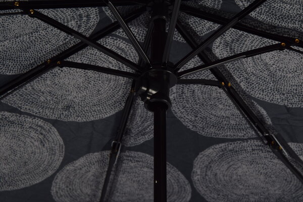 Merkloos Sturdy Large Umbrella of 100 cm Diameter - Gray with Large Rounds - 4 cmx51cm - 8 Ribs - Sturdy and Lightweight