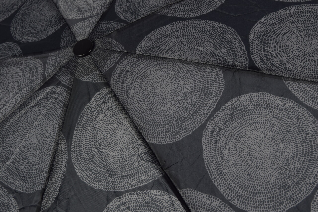 Merkloos Sturdy Large Umbrella of 100 cm Diameter - Gray with Large Rounds - 4 cmx51cm - 8 Ribs - Sturdy and Lightweight