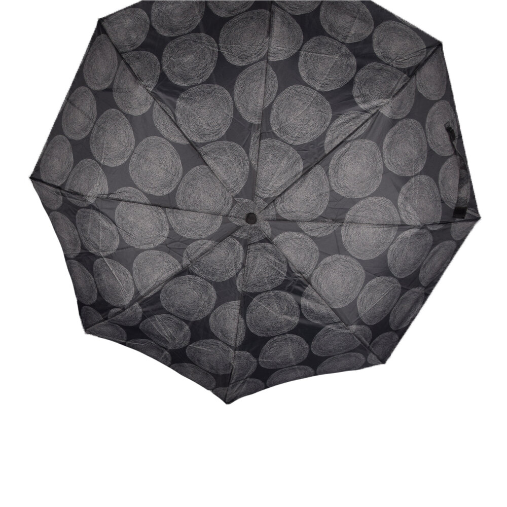 Merkloos Sturdy Large Umbrella of 100 cm Diameter - Gray with Large Rounds - 4 cmx51cm - 8 Ribs - Sturdy and Lightweight