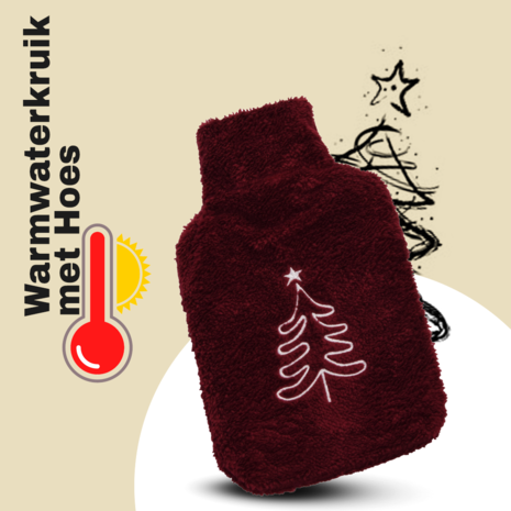 Discountershop Warmte en Comfort in Een - Rode Warmwaterkruik met Hoes - Perfect voor Kerst - 21.5cm x 34.5cm Discountershop Warmte en Comfort in Een - Rode Warmwaterkruik met Hoes - Perfect voor Kerst - 21.5cm x 34.5cm