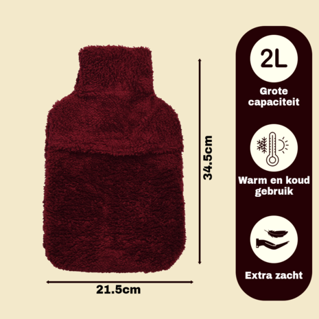 Discountershop Warmth and Comfort in One - Red Hot Water Bottle with Cover - Perfect for Christmas - 21.5cm x 34.5cm Discountershop Warmth and Comfort in One - Red Hot Water Bottle with Cover - Perfect for Christmas - 21.5cm x 34.5cm
