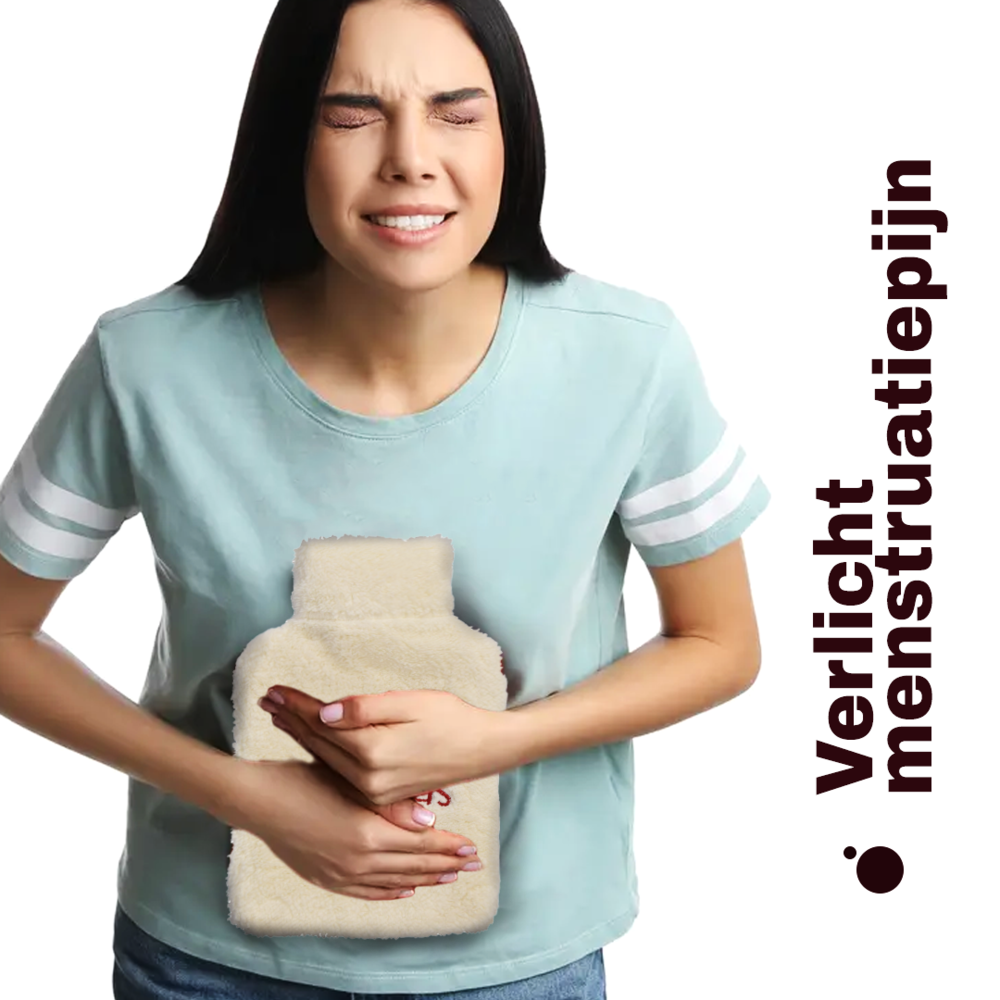 Discountershop Warming White Hot Water Bottle with Cover - Ideal Christmas Gift for Lovers - 21.5 x 34.5 cm