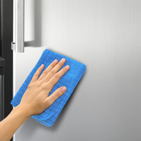 Discountershop Set of 3 Colorful Dishcloths - Blue - Polyester and Cotton Blend - 80 gm - 30x40 cm Discountershop Set of 3 Colorful Dishcloths - Blue - Polyester and Cotton Blend - 80 gm - 30x40 cm