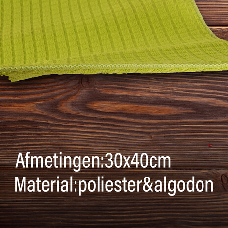 Discountershop Set of 3 Green Cleaning Cloths: Eco-friendly and Absorbent - 30x40 cm Discountershop Set of 3 Green Cleaning Cloths: Eco-friendly and Absorbent - 30x40 cm