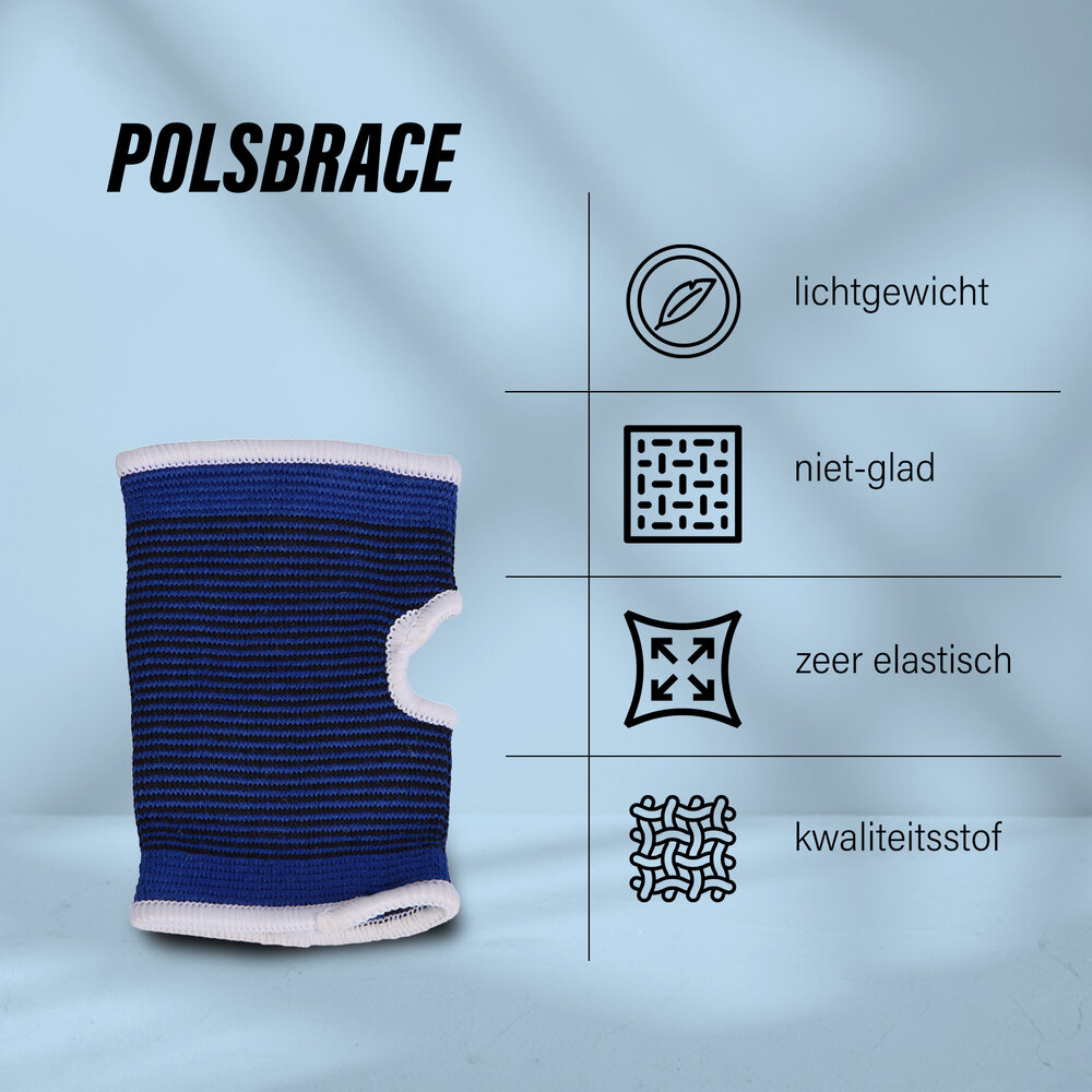 Merkloos Verstelbare Polsbrace voor optimale steun en comfort – Maat S - Blauwe Elastisch - Polssteun zonder Hoogte-instelling - 7.5cm x 11cm Merkloos Verstelbare Polsbrace voor optimale steun en comfort – Maat S - Blauwe Elastisch - Polssteun zonder Hoogte-instelling - 7.5cm x 11cm