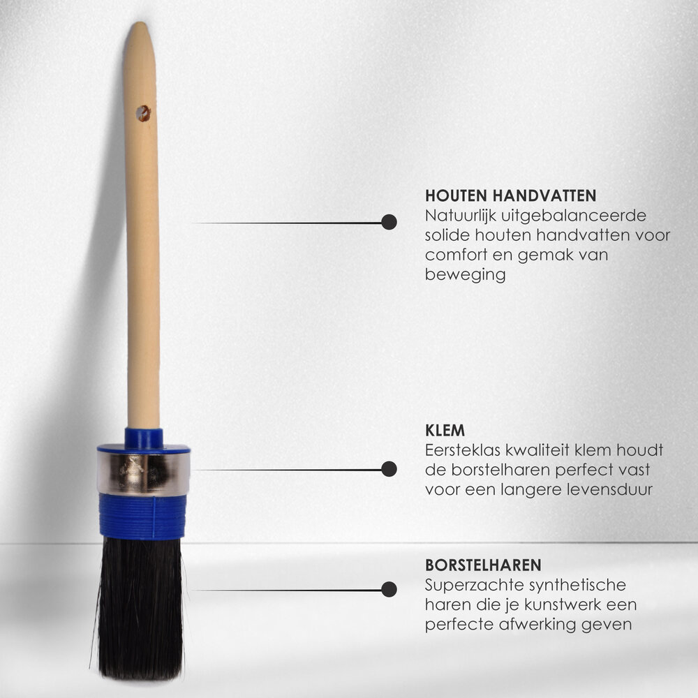 Discountershop High-Quality Black Paint Brushes Made of Wood - Width 3.50 cm - Length 25 cm Discountershop High-Quality Black Paint Brushes Made of Wood - Width 3.50 cm - Length 25 cm