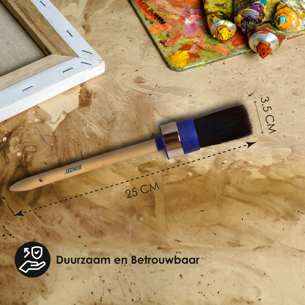 Discountershop Hoogwaardige Zwarte Verfkwasten van Hout - Breedte 3.50 cm - Lengte 25 cm Discountershop Hoogwaardige Zwarte Verfkwasten van Hout - Breedte 3.50 cm - Lengte 25 cm