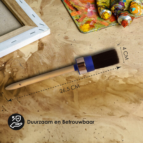 Discountershop Synthetic Paint Brush for Wall Paint and Detail Work - Wide and Round Brushes - Black - Dimensions: 4x26.50 cm Discountershop Synthetic Paint Brush for Wall Paint and Detail Work - Wide and Round Brushes - Black - Dimensions: 4x26.50 cm