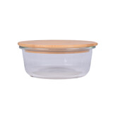 Discountershop Transparent Salad Bowl with Glass and Bamboo Lid - Handy for Food Containers - 15cmx6.50cm - 600 ml - Dishwasher and Microwave Safe Discountershop Transparent Salad Bowl with Glass and Bamboo Lid - Handy for Food Containers - 15cmx6.50cm - 600 ml - Dishwasher and Microwave Safe