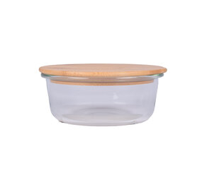 Discountershop Transparent Salad Bowl with Glass and Bamboo Lid - Handy for Food Containers - 15cmx6.50cm - 600 ml - Dishwasher and Microwave Safe Discountershop Transparent Salad Bowl with Glass and Bamboo Lid - Handy for Food Containers - 15cmx6.50cm - 600 ml - Dishwasher and Microwave Safe