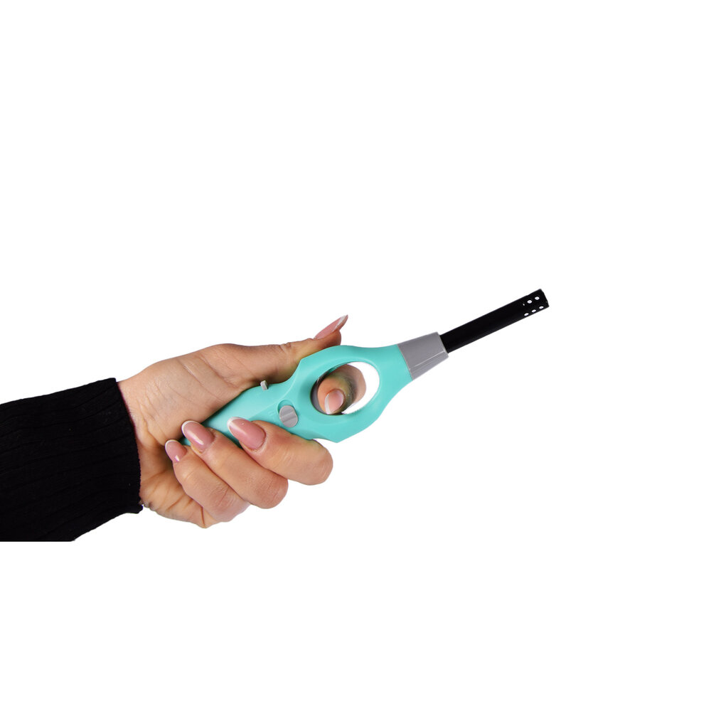 Merkloos Gasaansteker Navulbaar 19,5 cm - Lichtblauwe Aansteker met Kinderslot en Ergonomische Grip voor BBQ, Keuken, Kaarsen en Camping Merkloos Gasaansteker Navulbaar 19,5 cm - Lichtblauwe Aansteker met Kinderslot en Ergonomische Grip voor BBQ, Keuken, Kaarsen en Camping