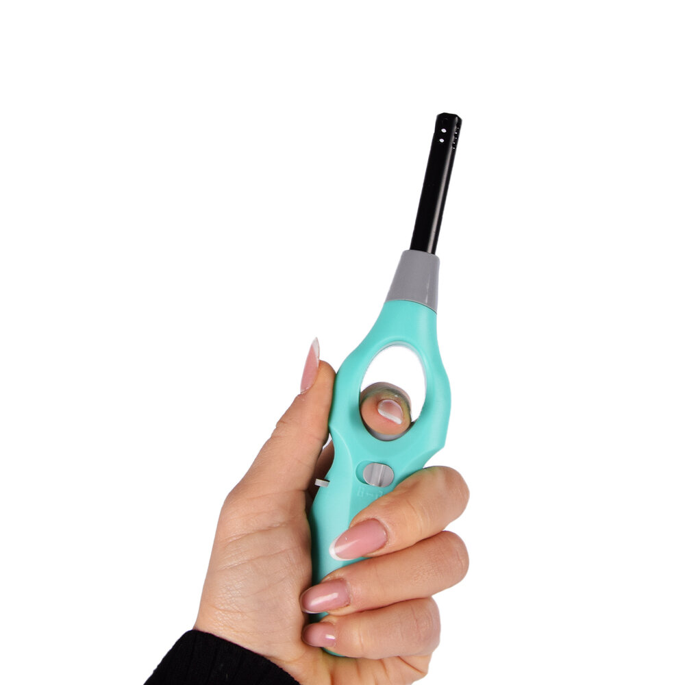 Merkloos Gasaansteker Navulbaar 19,5 cm - Lichtblauwe Aansteker met Kinderslot en Ergonomische Grip voor BBQ, Keuken, Kaarsen en Camping Merkloos Gasaansteker Navulbaar 19,5 cm - Lichtblauwe Aansteker met Kinderslot en Ergonomische Grip voor BBQ, Keuken, Kaarsen en Camping