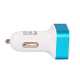 Discountershop Chargers | Blue | Car Charger | USB Charger | 2 Ports | Model C08 | DC5.0V/2.0A Output - DC12-24V RX Input