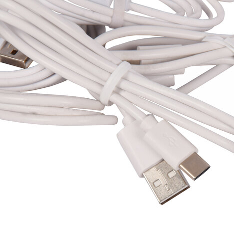 USB C to USB A Charging Cable White Plastic USB Cable