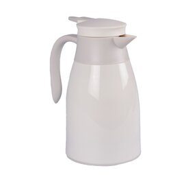 Discountershop Elegant 1 Liter White Plastic Thermos Flask with Lid - Durable Insulated Bottle for On-the-Go Discountershop Elegant 1 Liter White Plastic Thermos Flask with Lid - Durable Insulated Bottle for On-the-Go