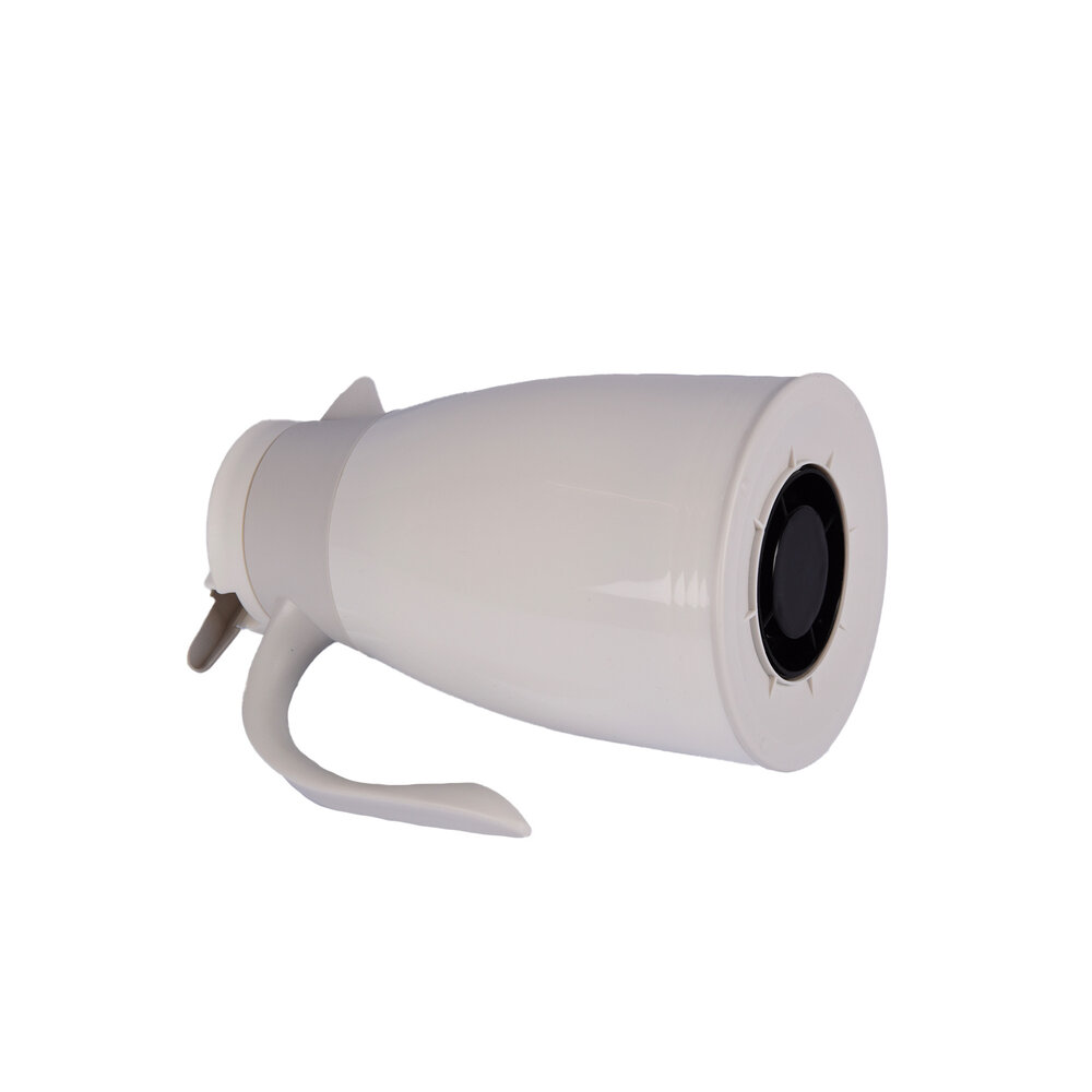 Discountershop Elegant 1 Liter White Plastic Thermos Flask with Lid - Durable Insulated Bottle for On-the-Go