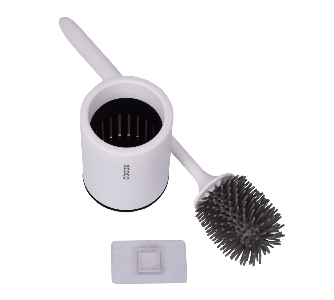 Discountershop White Toilet Brush Set With Holder | Vertical Installation | Plastic Toilet Accessories | 14x32x32 cm Discountershop White Toilet Brush Set With Holder | Vertical Installation | Plastic Toilet Accessories | 14x32x32 cm