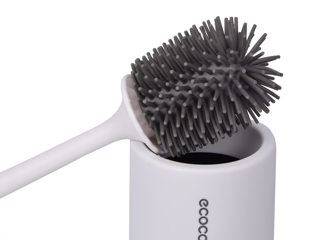 Discountershop White Toilet Brush Set With Holder | Vertical Installation | Plastic Toilet Accessories | 14x32x32 cm Discountershop White Toilet Brush Set With Holder | Vertical Installation | Plastic Toilet Accessories | 14x32x32 cm