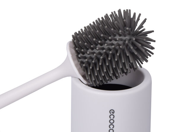 Discountershop White Toilet Brush Set With Holder | Vertical Installation | Plastic Toilet Accessories | 14x32x32 cm Discountershop White Toilet Brush Set With Holder | Vertical Installation | Plastic Toilet Accessories | 14x32x32 cm