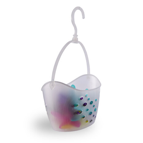 Discountershop Colorful Clothes Pegs Set with Holder - Multicolor - Plastic - 13.5cm x 13.5cm x 22cm