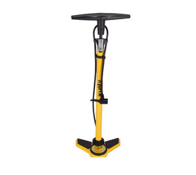 Discountershop Powerful Bicycle Foot Pump with Pressure Gauge - 72cmx25cm - Yellow Steel - 11 Bar - Perfect Tire Pressure Discountershop Powerful Bicycle Foot Pump with Pressure Gauge - 72cmx25cm - Yellow Steel - 11 Bar - Perfect Tire Pressure