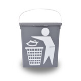 Discountershop Geurloze Keuken Prullenbak (12L) - Donkergrijs - Compact Formaat - Eenvoudig Schoon te Maken - Ideaal voor Rest- & GFT-Afval