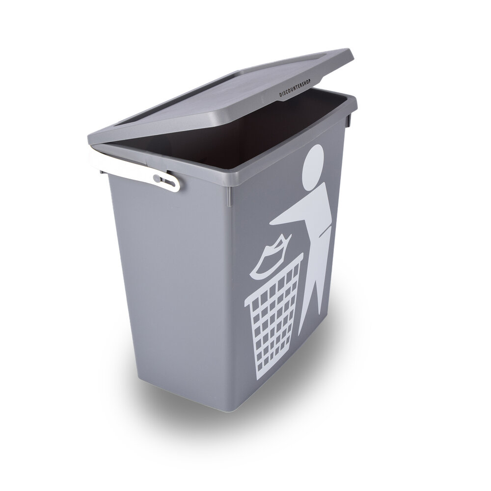 Discountershop Odorless Kitchen Trash Can (12L) - Dark Gray - Compact Size - Easy to Clean - Ideal for Residual & Organic Waste Discountershop Odorless Kitchen Trash Can (12L) - Dark Gray - Compact Size - Easy to Clean - Ideal for Residual & Organic Waste