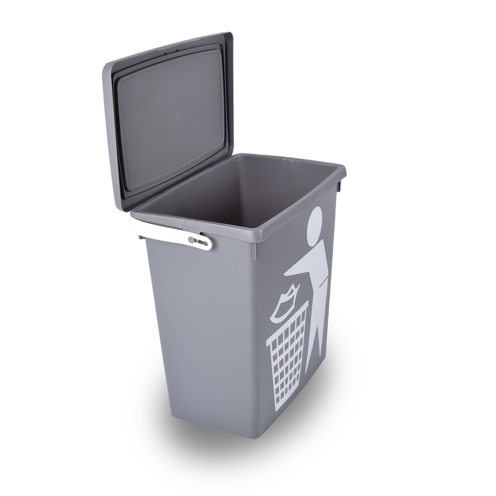Discountershop Odorless Kitchen Trash Can (12L) - Dark Gray - Compact Size - Easy to Clean - Ideal for Residual & Organic Waste Discountershop Odorless Kitchen Trash Can (12L) - Dark Gray - Compact Size - Easy to Clean - Ideal for Residual & Organic Waste