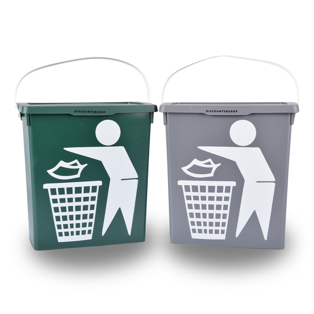 Discountershop Odorless Kitchen Trash Can (12L) - Dark Gray - Compact Size - Easy to Clean - Ideal for Residual & Organic Waste Discountershop Odorless Kitchen Trash Can (12L) - Dark Gray - Compact Size - Easy to Clean - Ideal for Residual & Organic Waste