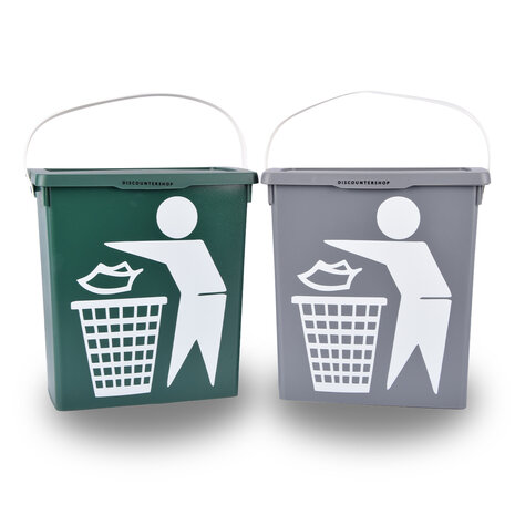 Discountershop Odorless Kitchen Trash Can (12L) - Dark Gray - Compact Size - Easy to Clean - Ideal for Residual & Organic Waste Discountershop Odorless Kitchen Trash Can (12L) - Dark Gray - Compact Size - Easy to Clean - Ideal for Residual & Organic Waste