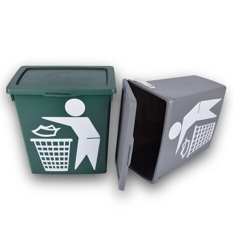 Discountershop Odorless Kitchen Trash Can (12L) - Dark Gray - Compact Size - Easy to Clean - Ideal for Residual & Organic Waste Discountershop Odorless Kitchen Trash Can (12L) - Dark Gray - Compact Size - Easy to Clean - Ideal for Residual & Organic Waste